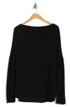 Renee C Brushed Knit Long Sleeve Top In Black