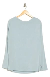 Renee C Brushed Knit Long Sleeve Top In Blue