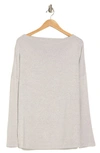 Renee C Brushed Knit Long Sleeve Top In Heather Grey