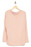 Renee C Brushed Knit Long Sleeve Top In Blush