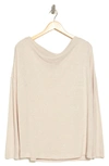 Renee C Brushed Knit Long Sleeve Top In Oatmeal