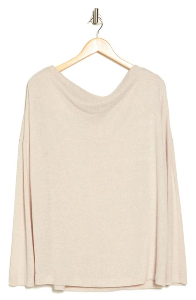 Renee C Brushed Knit Long Sleeve Top In Neutral