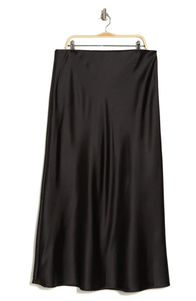 Renee C Satin A-line Skirt In Black