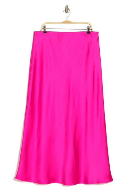 Renee C Satin A-line Skirt In Fuchsia