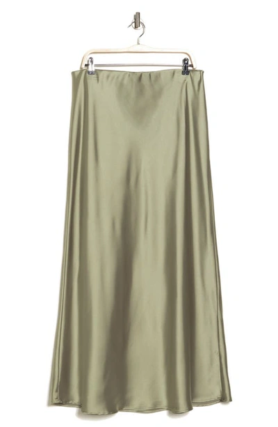 Renee C Satin A-line Skirt In Sage