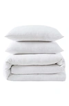 Kenneth Cole Solid Waffle Duvet Cover Set In White