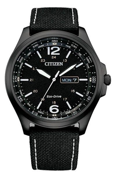 Citizen Eco-drive Nylon Strap Watch, 44mm In Black