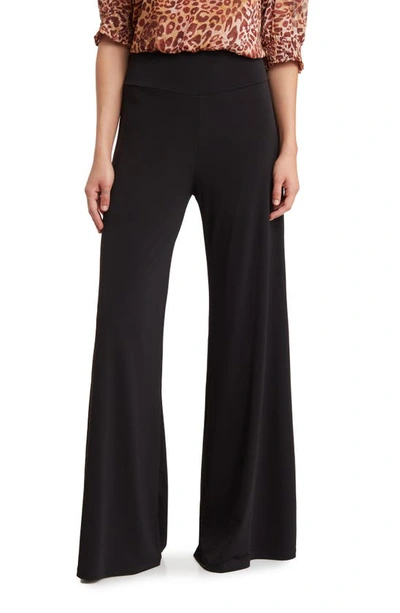 Renee C Jersey Wide Leg Pants In Black