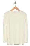 Renee C Long Sleeve Puff Shoulder Top In Ivory