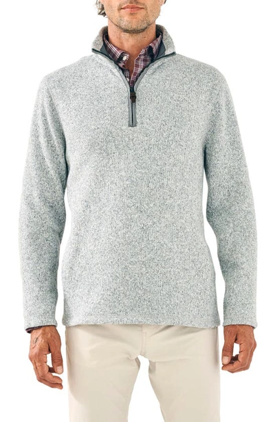 Faherty Sweater Fleece Quarter Zip Top In Light Granite