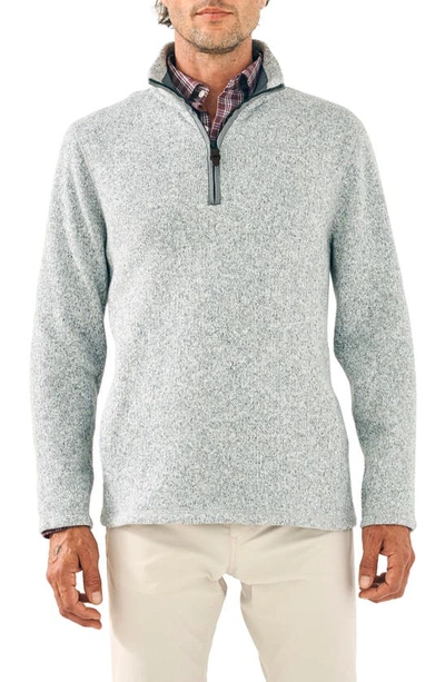 Faherty Jumper Fleece Quarter Zip Top In Light Granite