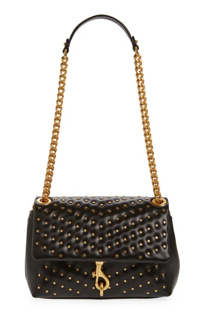 Rebecca Minkoff Edie Stud Quilted Leather Convertible Crossbody Bag In Black
