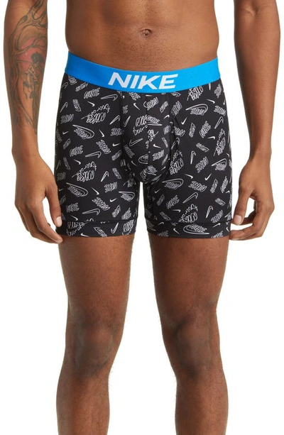 Nike Dri-fit Essential Micro Boxer Briefs In Scribble Print