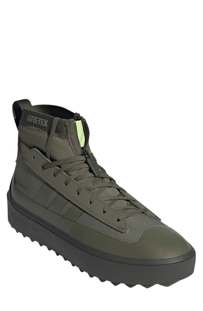 Adidas Originals Znsored High Gore-tex® Waterproof Sneaker In Olive Strata/olive Strata/shadow Olive