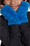 Apparis Kids' Ariel Pluche™ Faux Fur Fingerless Gloves In Azure Blue