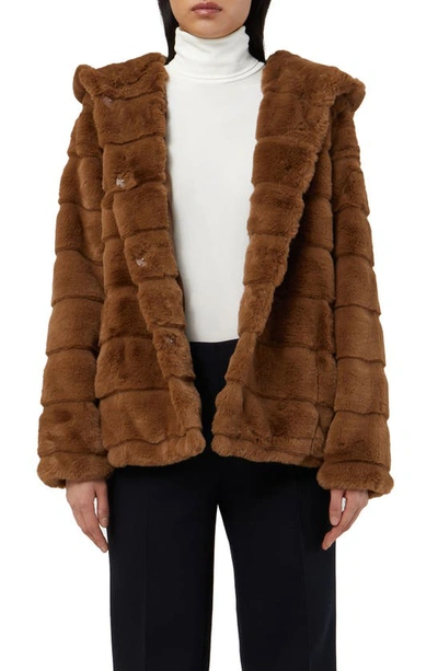 Apparis Goldie 5 Faux Fur Coat In Camel