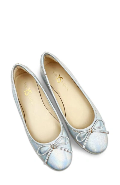 Yosi Samra Sadie Cap Toe Ballet Flat In Silver Iridescent