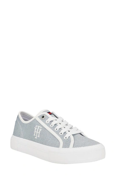 Tommy Hilfiger Alezya Platform Sneaker In Blue Denim