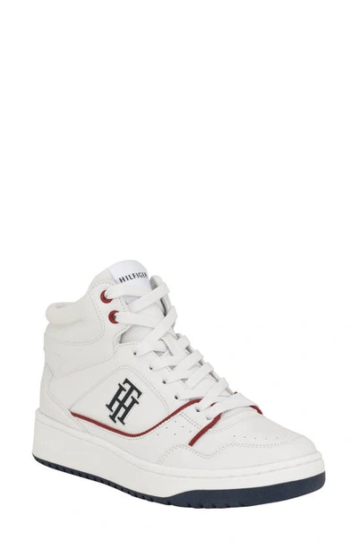 Tommy Hilfiger Terryn High Top Sneaker In White,red
