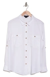 Sanctuary Tencel® Lyocell Boyfriend Button-up Shirt In White