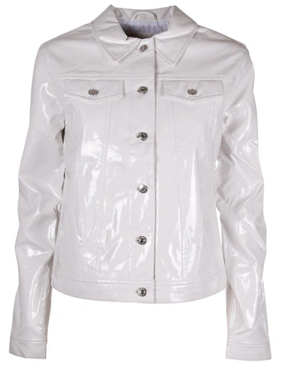 Calvin Klein Jeans Est.1978 Patent Casual Jacket In Bright White