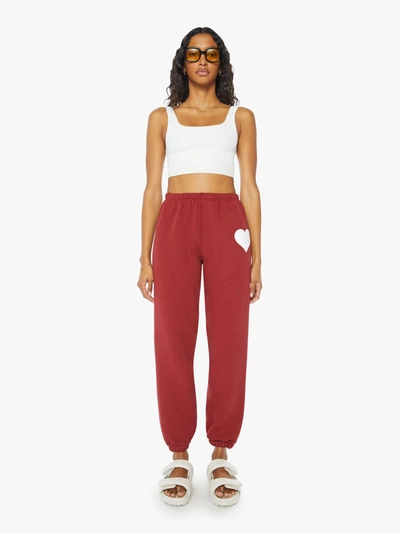 Sprwmn Heart Logo Sweatpants Crimson In Red - Size X-large