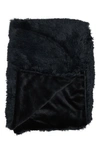 Bcbg Faux Fur Throw Blanket In Black Beauty