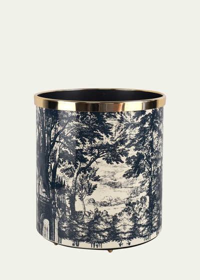 Fornasetti Paper Basket - Giardino Settecentesco Blue Ivory In Multi