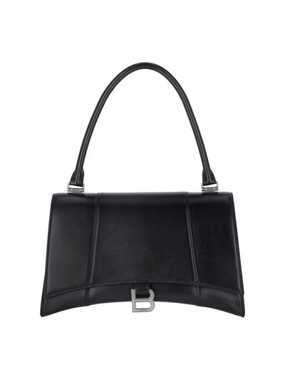Balenciaga Hourglass Hinge Medium Handbag In Black