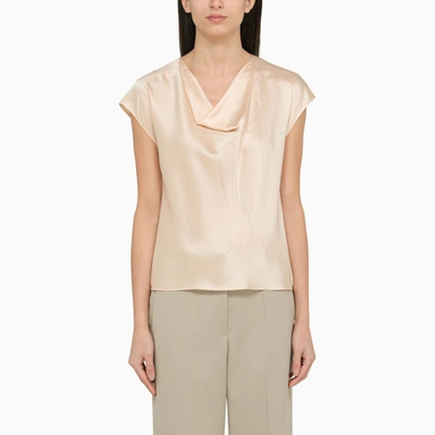 Vince Champagne-coloured Silk Blouse In Beige