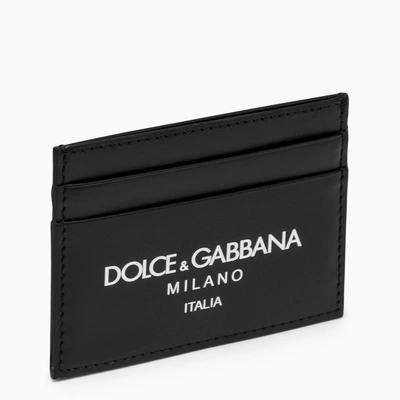 Dolce & Gabbana Black Calfskin Card Holder With Logo