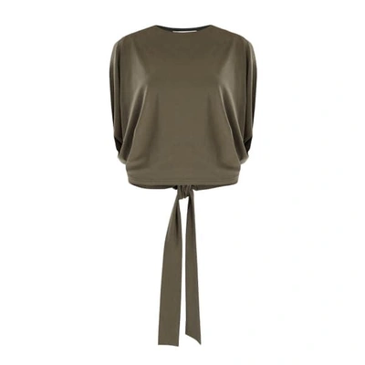 Paisie Oversized Batwing Top With Tie Back In Green
