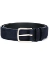 Orciani Pointed-tip Suede Belt In Blue