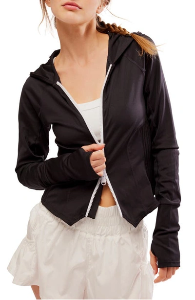 Fp Movement By Free People Playin' For Keeps Track Jacket In Black Combo