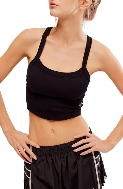 Fp Movement All Clear Rib Crop Camisole In Black