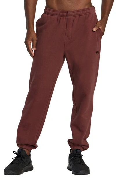 Rvca Va Essential Sweatpants In Burgundy