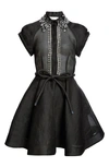 Zimmermann Women's Matchmaker Crystal-embellished Linen & Silk Minidress In Black