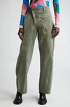 Jw Anderson Twisted Workwear Jeans In Green