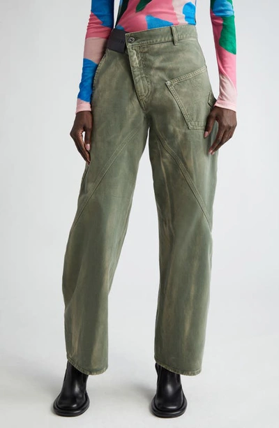 Jw Anderson Twisted Workwear Jeans In Green