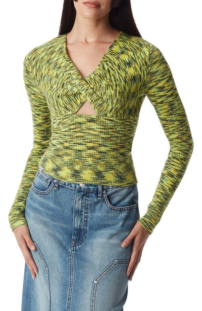Circus Ny Twisted Front Long Sleeve Knit Top In Black Forest