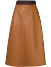 Inès & Maréchal Sports Rib A-line Skirt - Brown
