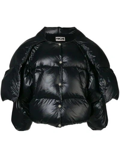 Hache Scarf Tie Puffer Padded Jacket In Black