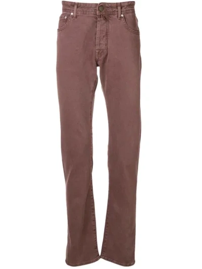Jacob Cohen Straight Leg Jeans In Red