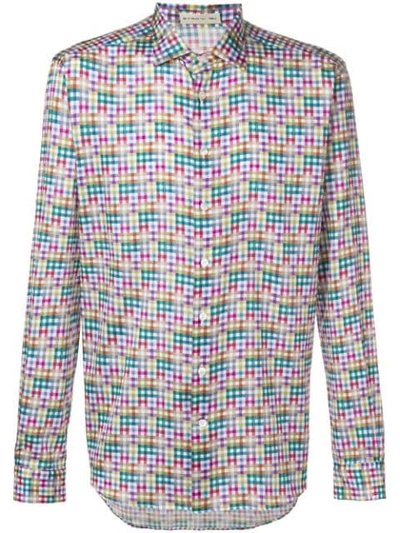 Etro Check Print Shirt In Pink
