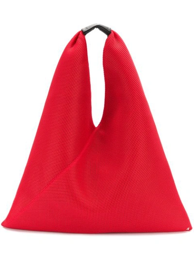 Mm6 Maison Margiela Triangle Handle Tote Bag In Red