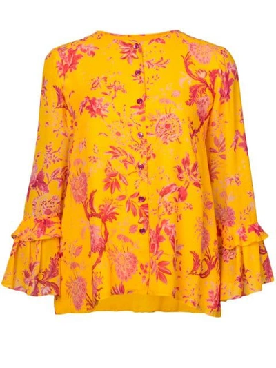 Carolina Herrera Floral Print Blouse - Yellow