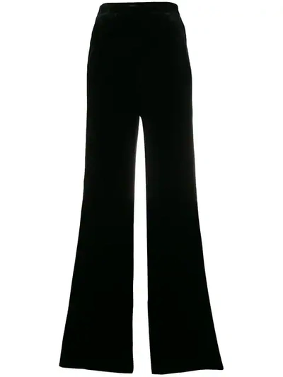 Etro Velvet Wide-leg Trousers In Black