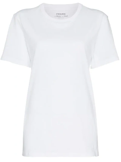 Frame White Men's Short Sleeve Linen T Shirt