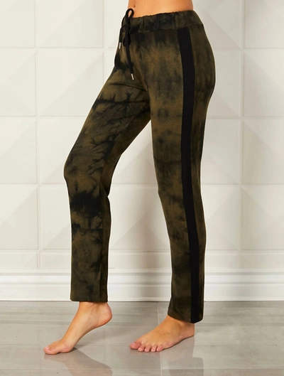French Kyss Tie Dye Track Jogger In Army Black