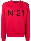 N°21 Sweatshirt Mit Logo In Red